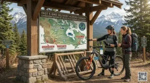 Logistics map of Canada highlighting 1-3 day shipping routes for the best enduro e-bike from distribution centers to Vancouver, Calgary, and Montreal.