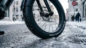High-performance fat tire e-bike battery designed to maintain power in sub-zero Canadian winter temperatures.
