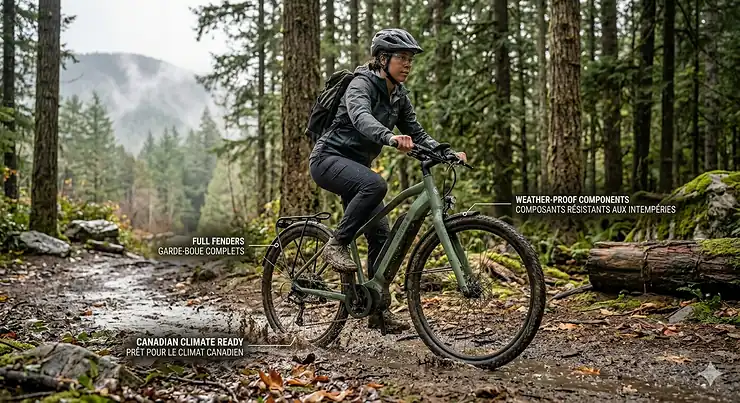 The best electric trike for Canadian winters featuring fat tires for traction on snowy and wet roads.