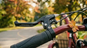 A detailed photograph focusing on the large, thickly padded ergonomic seat with an integrated, supportive backrest, designed to provide comfort and lumbar support for a senior rider on an electric tricycle.