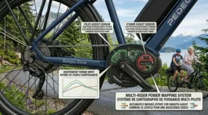 Long-range battery capacity for tandem ebikes serving different fitness levels.