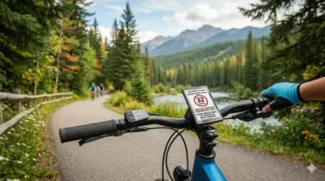 Kids' electric bike with durable tires designed for Canadian park paths.