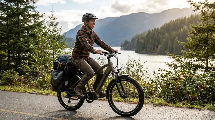 Durable electric bike with 350 lbs capacity for heavy-duty riding in Canada.