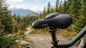 Comfortable, ergonomic saddle designed for heavy rider support.