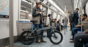 A compact city electric bike ideal for mixing with public transit commutes in major Canadian cities.