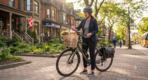 A professional running daily errands across the city using a reliable fast charging city ebike.
