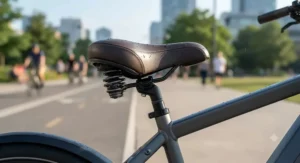 Plush, suspension-supported saddle designed for the most comfortable commuter e-bike in urban settings.