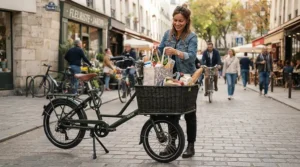 Carrying heavy cargo and groceries during a step-through e-bike vs standard e-bike comparison.