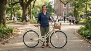 Accessibility for shorter riders comparing a step-through e-bike vs standard e-bike.